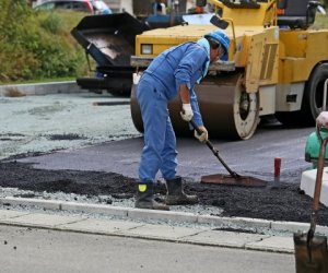 日本长野县道路铺装职