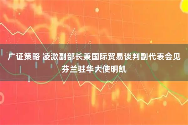 广证策略 凌激副部长兼国际贸易谈判副代表会见芬兰驻华大使明凯